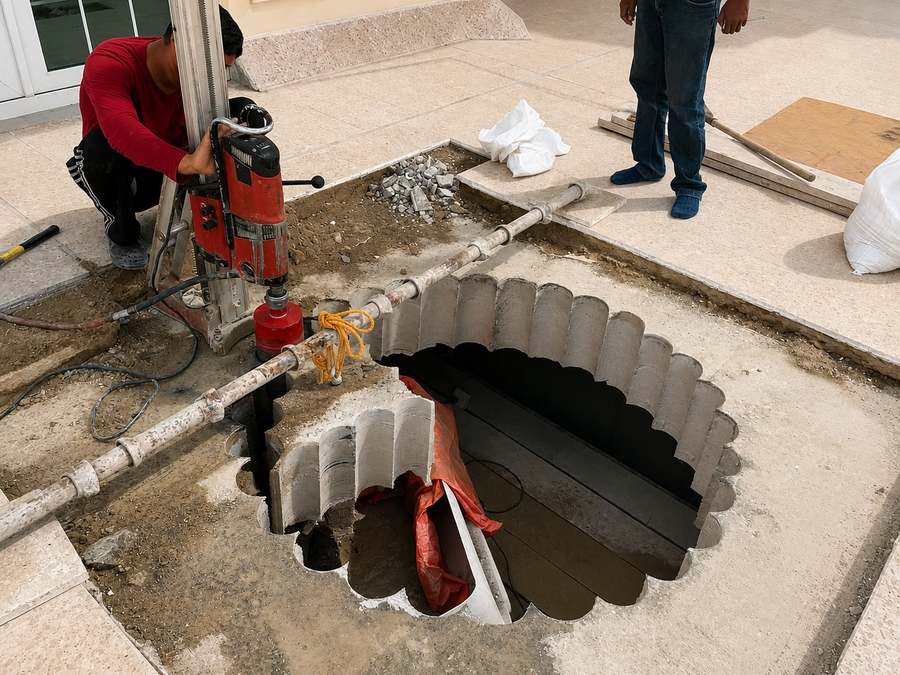 MR Concrete Cutting crew on a core drilling job